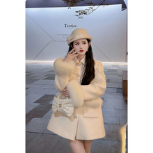 【千山暮雪】郭郭原创白色狐狸毛羽绒服女设计师款加厚外套