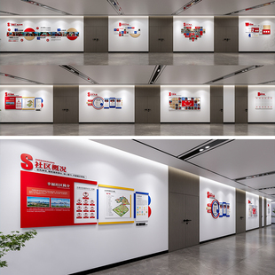 社区走道文化墙, 走道文化设计源文件,社区墙面走廊设计