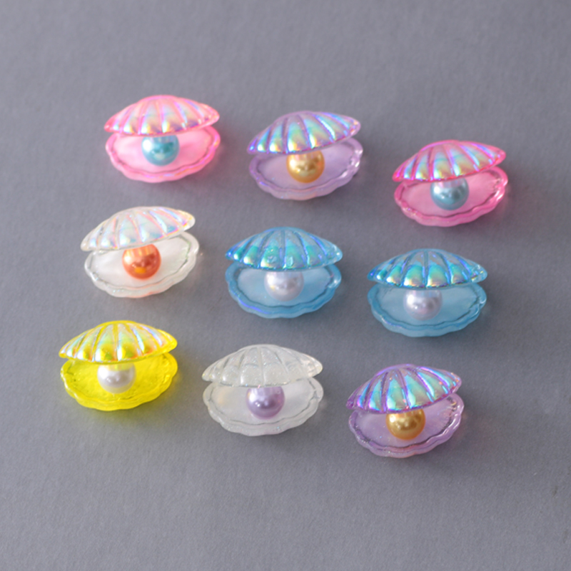 镭射贝壳珍珠树脂配件自制奶油胶手机壳手工diy材料水晶滴胶饰品