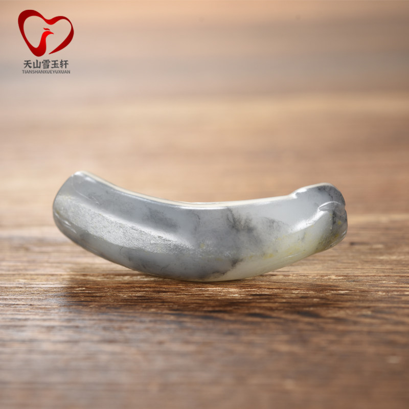 雪玉轩天然玉石新疆和田玉籽料青花点墨玉烟嘴男女款烟杆过滤烟嘴