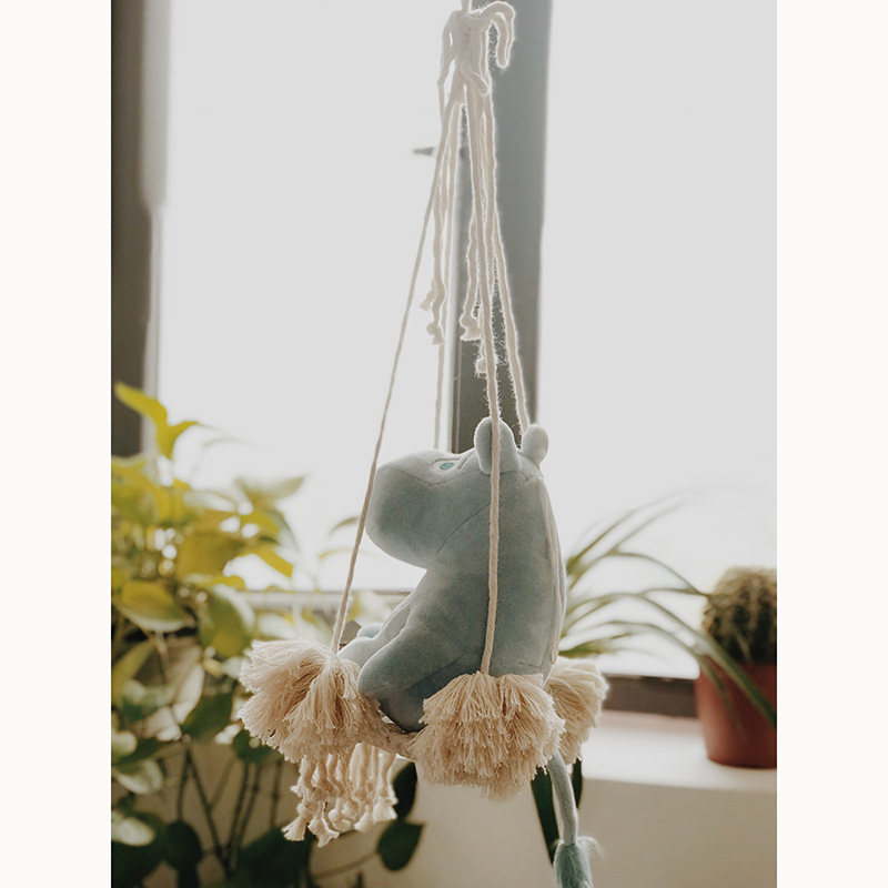 北欧风吊篮手工棉绳编织呆萌小吊篮 空气凤梨小玩偶垂吊悬挂花篮,家居饰品,花篮,淘宝优惠券,粉丝福利购,淘宝优惠卷