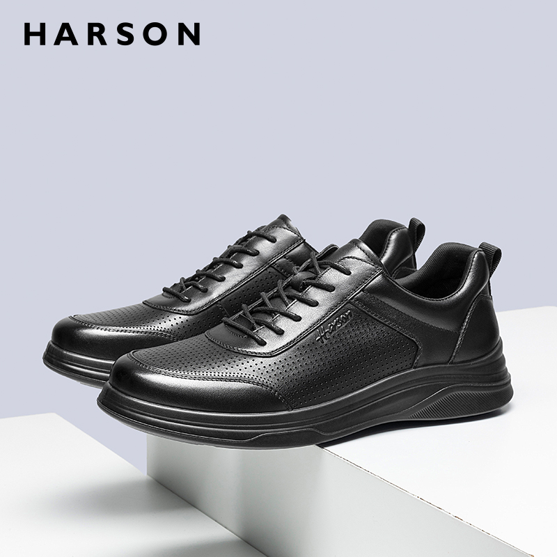 哈森男鞋夏透气爸爸凉鞋新款