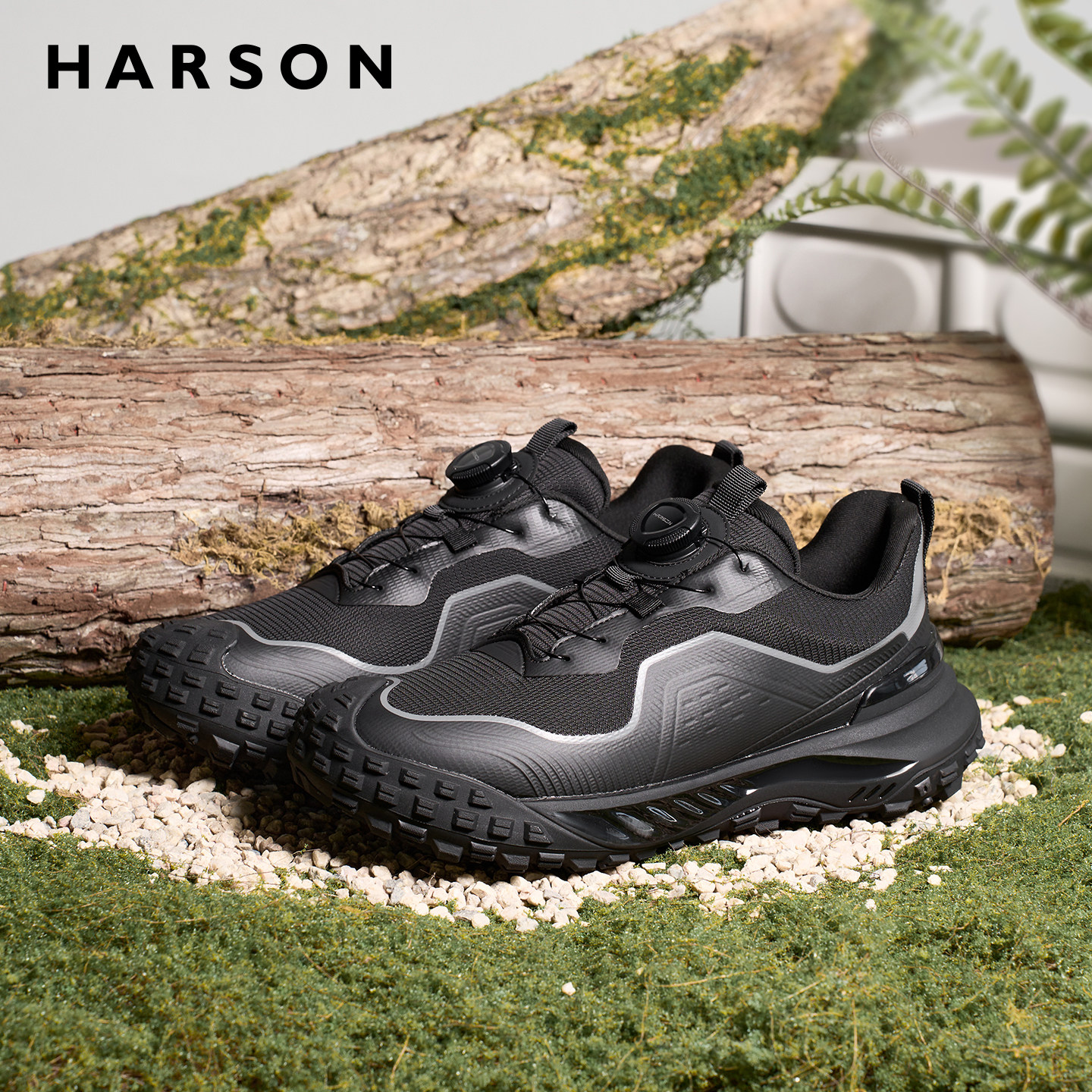 哈森秋季男鞋新款轻便徒步登山鞋