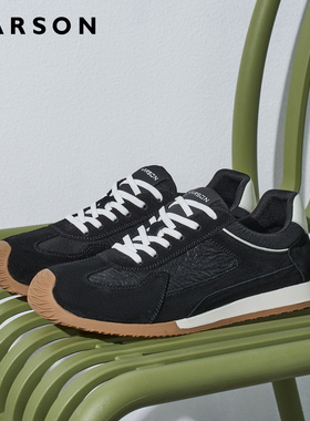 哈森鞋子男鞋秋季Runner休闲软底阿甘鞋男士跑步鞋薄底经典德训鞋