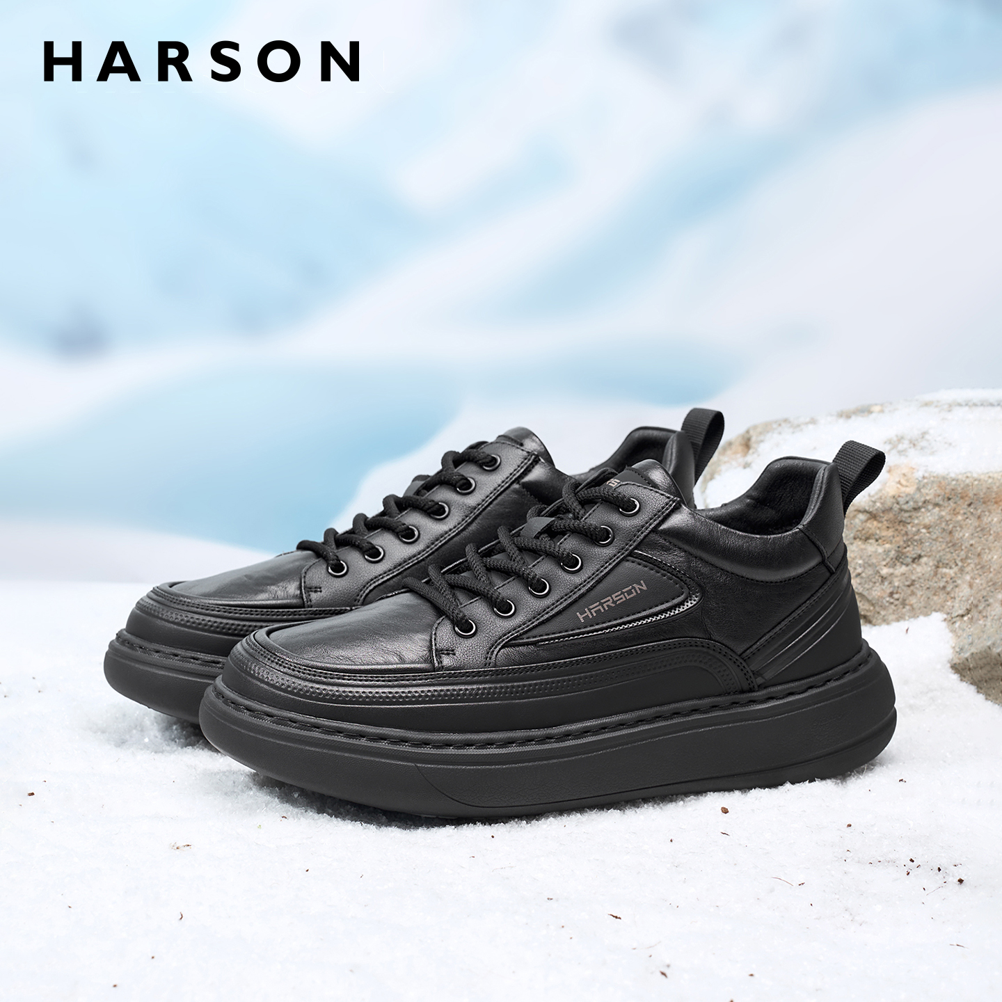 哈森男鞋冬季棉鞋男百搭