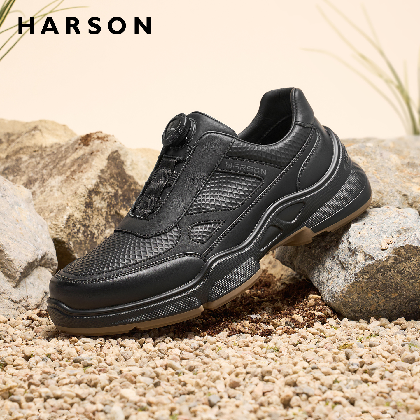 哈森男鞋秋季户外休闲鞋