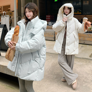 300斤特大码羽绒服女200斤胖妹妹冬季中长款可拆帽子加厚保暖外套