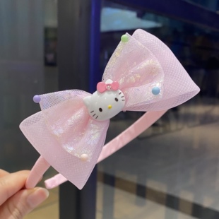 发箍女儿童HelloKitty凯蒂猫发饰头卡绢纱发夹刘海发卡女宝宝头箍