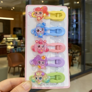 拉布布侧边发夹儿童奇妙萌可发饰品可爱刘海卡子小女孩夜光鸭嘴夹