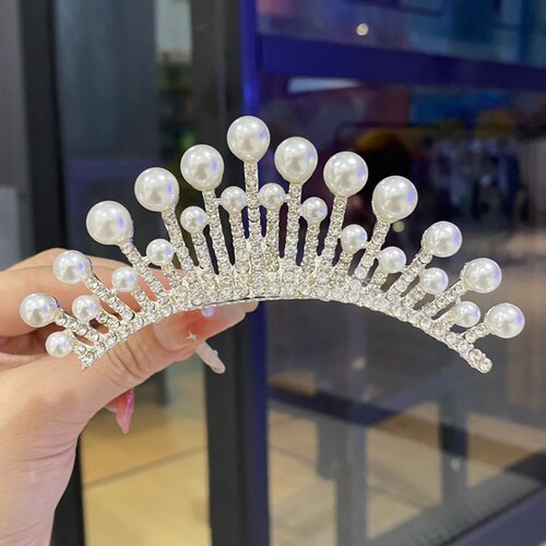 发梳插梳女大号水钻珍珠头饰盘发