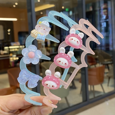 头箍带齿防滑女儿童塑料发卡可爱