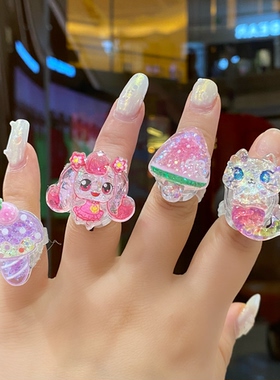 儿童塑料戒指亮灯闪光小女孩玩具