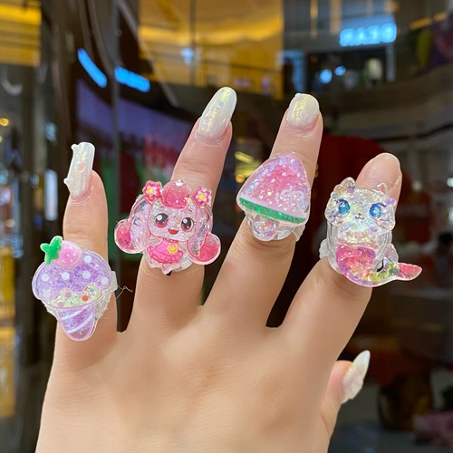 儿童塑料戒指亮灯闪光小女孩玩具