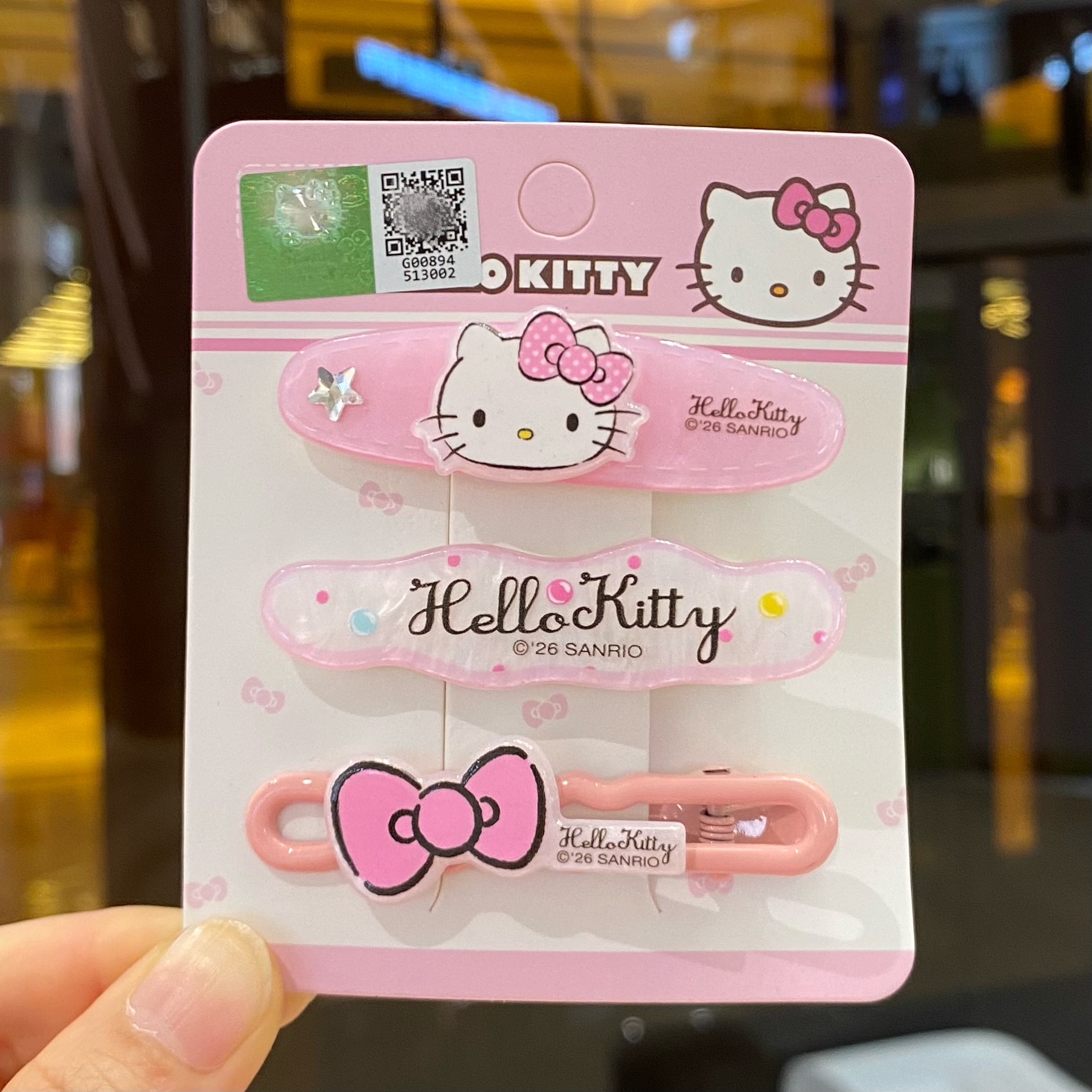 新款正版三丽鸥侧边发夹女童发卡
