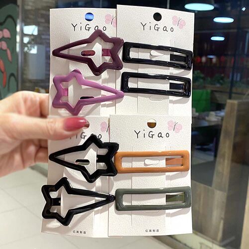 莫兰迪少女刘海碎发金属滴油边夹
