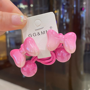 渐变彩色蝴蝶结头绳女孩子发绳绕绕扎发皮筋不伤发高弹力儿童发圈