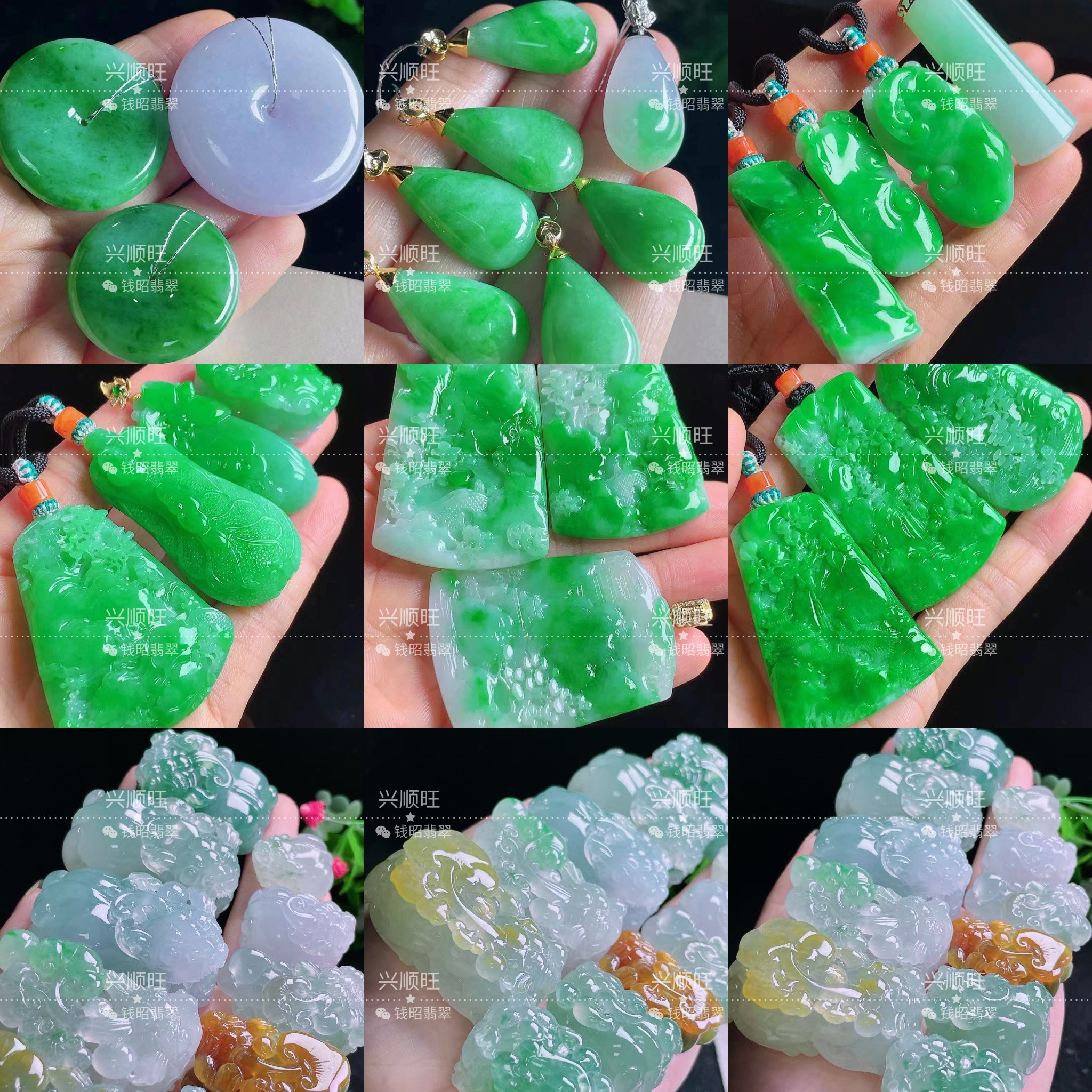 翡翠吊坠男山水牌挂件男女款18k金镶嵌平安扣冰种龙缅甸天然阳绿,珠宝/钻石/翡翠,颈饰,淘宝优惠券,粉丝福利购,淘宝优惠卷