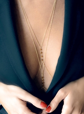 欧美风身体链bikini比基尼胸链后背链性感情趣拍照配饰body chain