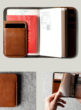 英国潮牌Hard Graft 高品质旅行用护照夹 卡夹 真皮护照本保护套