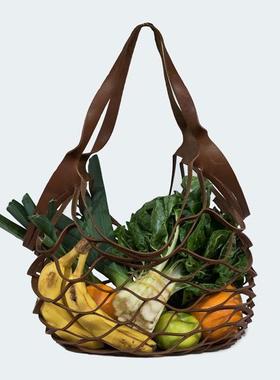 澳州手工品牌ATKM 便携真皮网兜 购物袋 旅行收纳袋 手提袋应急包