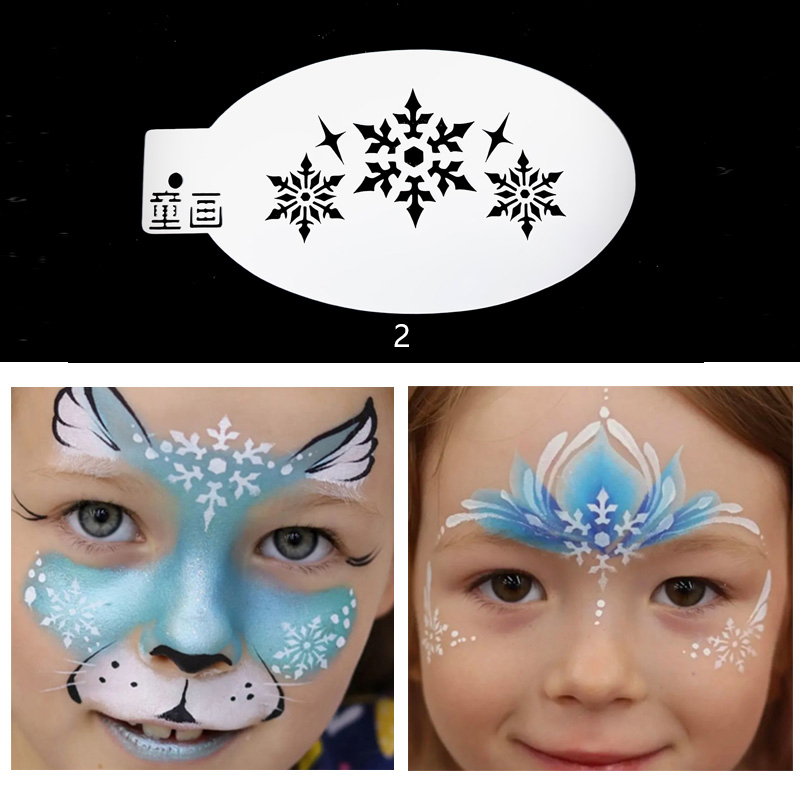 儿童面部彩绘雪花镂空模版艾莎雪花镂空模版