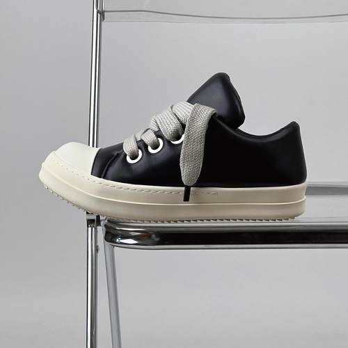 RO小胖丁真皮板鞋男女情侣头层暗黑高街透气皮鞋增高面包运动鞋潮