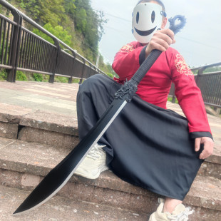 竹木制屠龙宝刀牛尾刀儿童玩具刀中国刀剑兵器古风道具大刀武术刀