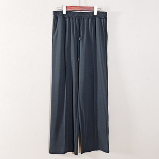 新款 休闲裤 女装 纯色松紧腰高腰系带长裤 子百搭潮 直筒裤 2025年秋季