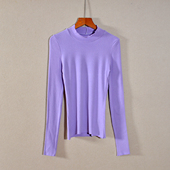 新款 针织衫 女装 2025年秋冬季 纯色修身 显瘦纯色立领长袖 打底衫 潮流