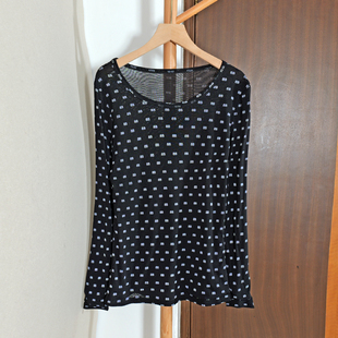 显瘦圆领休闲风百搭上衣春秋款 T恤女修身 双层潮 字母印花长袖 韩版