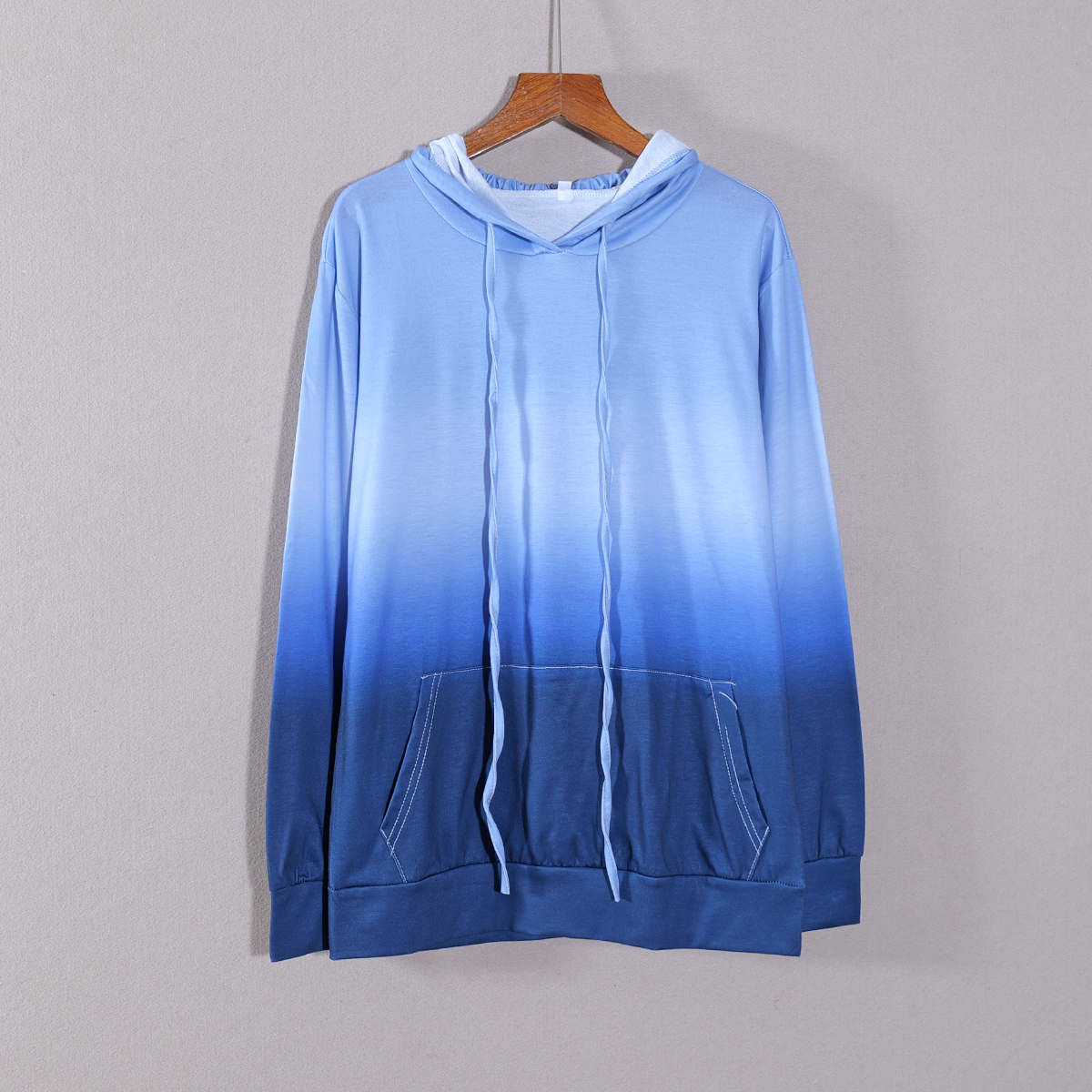 2025年秋款新品女装长袖宽松韩版连帽套头拼色卫衣上衣服显瘦百搭