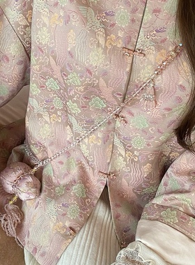 国风主播同款葫芦吊坠白水晶斜挎项链双流苏装饰礼物百搭背背链