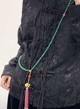 新中式国风项链女轻奢小众设计感高级气质百搭毛衣链斜挎链