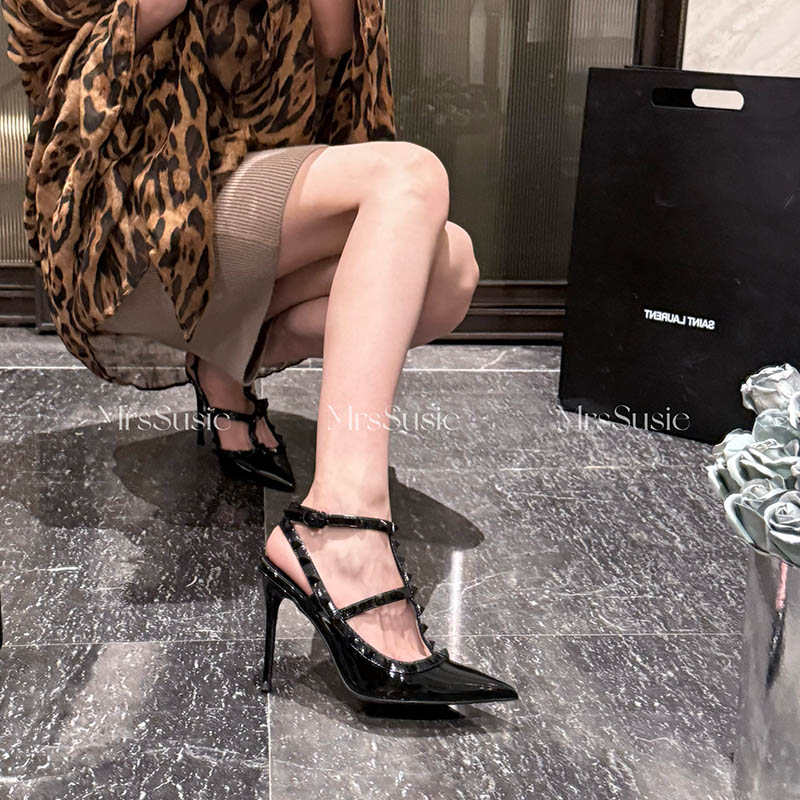 苏茜夫人细跟铆钉高跟鞋