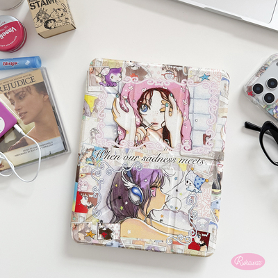 RUKAWAZxOliwa奥莉蛙联名原创 秘密 亚克力可拆卸Y型笔槽适用苹果平板iPad pro保护壳