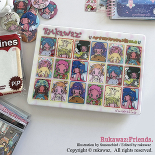 14寸满天星亮面 air RUKAWAZx鸟鸟一联名原创可爱动漫FRIENDS小动物适用苹果电脑笔记本MacbookproM3