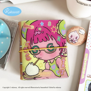 RUKAWAZx鸟鸟一小笼包可爱M5细闪收纳追星活页本手帐活页壳
