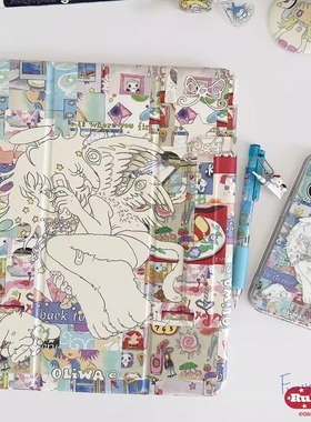 RUKAWAZxoliwa奥莉蛙联名原创Fuzzy Memory磁吸亚克力防摔适用苹果平板iPad pro保护壳