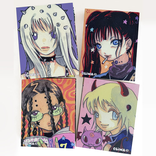 Rukawazx奥莉蛙联名天使学园复古A5尺寸6孔硬纸壳活页卡册收纳