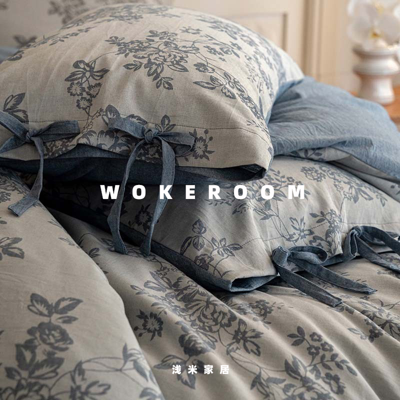 空气感双层提花纯棉水洗棉四件套