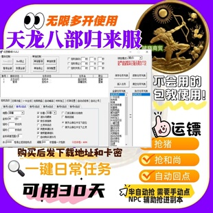 天龙八部归来服 猖狂 回点 抢和尚 猪 一键日常帮贡 无限副本运镖