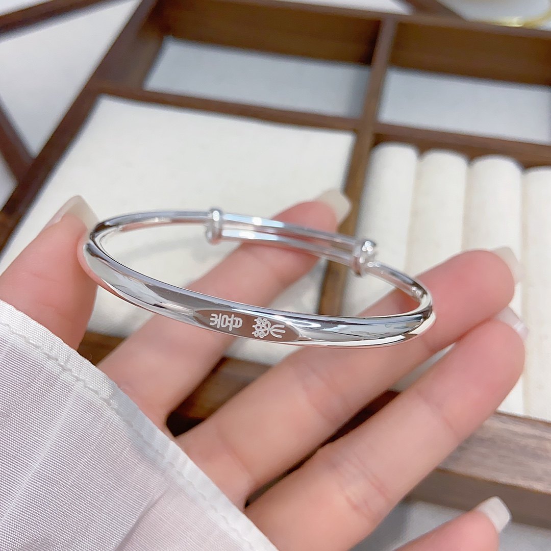 水贝银饰纯银手镯女实心光面年轻饰品调节999足银镯子喜乐学生款,饰品/流行首饰/时尚饰品新,银饰手镯,淘宝优惠券,粉丝福利购,淘宝优惠卷