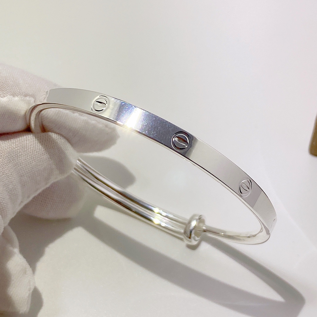 水贝纯银999推拉手镯女款时尚个性小众轻奢年轻学生送闺蜜朋友
