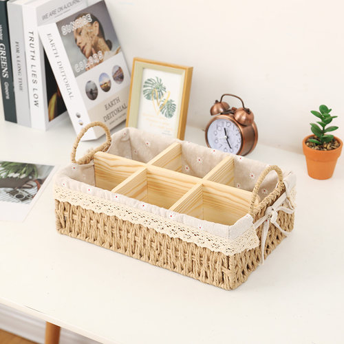 桌面收纳盒零食杂物分类收纳筐