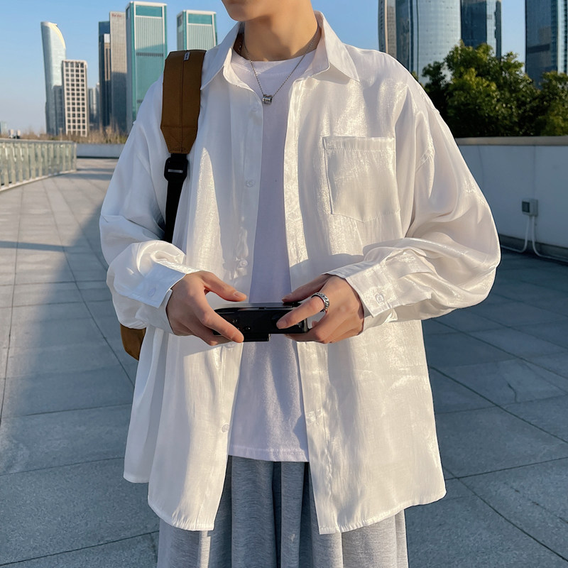 模特外景男士大码纯白色潮流男薄DSA012cs22p45,男装衬衫,星座415A（原A012）