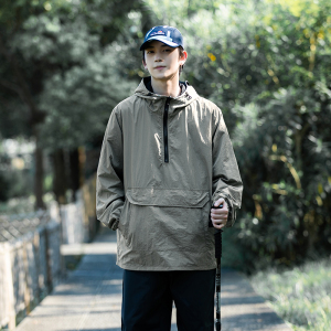 双面灰黑男士夹克外套上衣工装套头连帽复古秋季dsa012jk1001p80图片