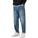 白墙抖音品质牛仔裤装浅色破洞加肥加大DSA012-nz272-p80，男装牛仔裤，星座415A（原A012）