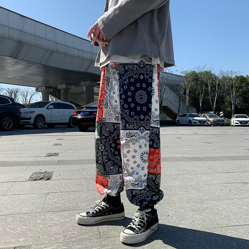 港风模特外景宽松男民族裤腰果彩色贴港风DSA012k234p45,男装民族服装,星座415A（原A012）