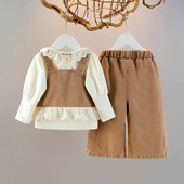 衬衣马甲牛仔洋气儿童衣服套装 长袖 新潮 新款 女童三件套春装