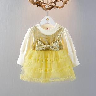 女童公主裙春装儿童长袖连衣裙春秋季新款1-2-3岁女宝宝甜美纱裙